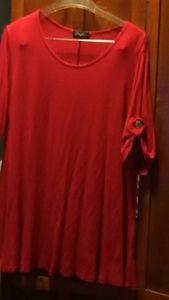 Red slinky plus size top. 🦃"2/$15 sale!!"